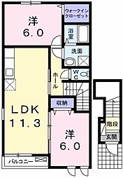 グリーンワールド2 2LDKの間取図画像