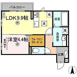 noria 1LDKの間取図画像