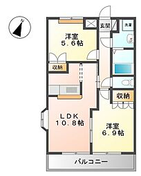 ルミナス21 2LDKの間取図画像
