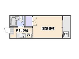 サンライズ千同Ａ 4階1Kの間取り