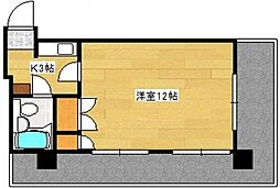 第2古田ビル 4階1Kの間取り