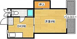 第1小河内ビル 1DKの間取図画像