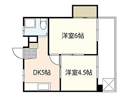 にしきビル 2DKの間取図画像