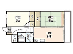 グリーンパーク橋本 2階2LDKの間取り