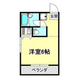 第2洋幸ビル 3階1Kの間取り