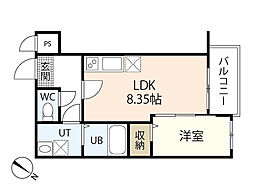 トラスティレジデンス地御前西館 1LDKの間取図画像