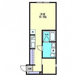ディマンシュ ワンルームの間取図画像