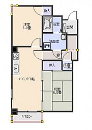 明貴マンション 10階2LDKの間取り