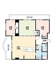 ＳＹビル 4階3LDKの間取り