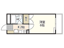 庚午パールマンション 1階1Kの間取り