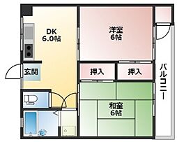 隅田ビル 2DKの間取図画像