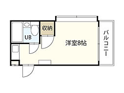 ウインビル2 ワンルームの間取図画像