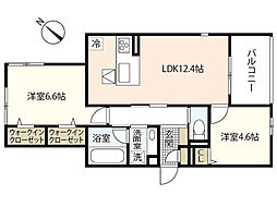 スリール・コート 3階2LDKの間取り