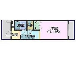サンモリッツ 1Kの間取図画像