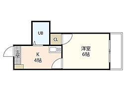 ロイヤルメゾン古江 4階1Kの間取り