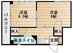 第三金口ビル 2Kの間取図画像