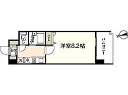 双葉ヒルズ堺町 8階1Kの間取り