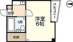 中央二反田ビル 1Kの間取図画像