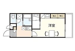 レオパレスＣｈａｍｂｒｅ　Ｓ 3階1Kの間取り