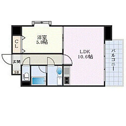 MARIO TERRACE　平野町 2階1LDKの間取り