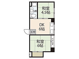 Ｃａｌｍ十日市 2階2DKの間取り