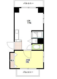 福地産業加古町ビル 2階1LDKの間取り