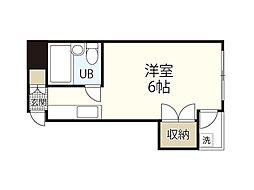 舟入コーポ 3階ワンルームの間取り