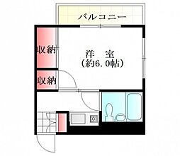 メイク第一ビル 2階1Kの間取り