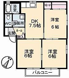 サラーム　壱番館 2階3DKの間取り