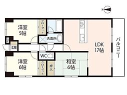 クレセント海老園 7階3LDKの間取り