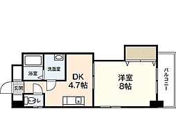 クレセールフルタ 2階1Kの間取り