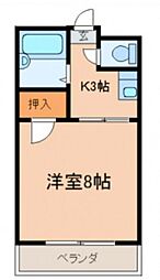 加茂ハイツ 1Kの間取図画像