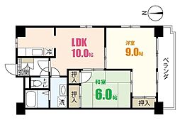 ＶＩＶＲＥ西原 4階2LDKの間取り