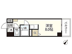 田中興産本社ビル ワンルームの間取図画像