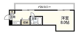 第9シティビル ワンルームの間取図画像