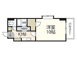 第23やたがいビル 2階1Kの間取り