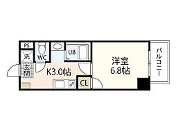 第2エビスヤビル 2階1Kの間取り
