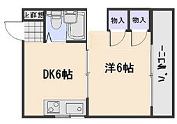 河本ビル 1DKの間取図画像