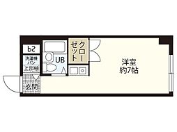 クレールコート ワンルームの間取図画像