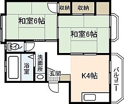 畠山マンション 2Kの間取図画像