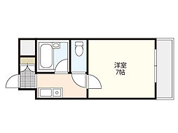 Fビル井口 1Kの間取図画像