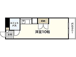 アベニューなかひろ ワンルームの間取図画像