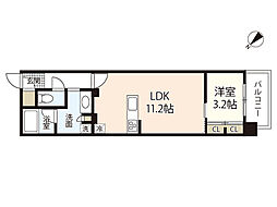 グラディス西広島駅前ザ・タワー 1LDKの間取図画像