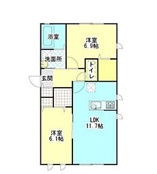 ベゾンダハイムI 2LDKの間取図画像