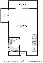 杉本ビル 1Kの間取図画像