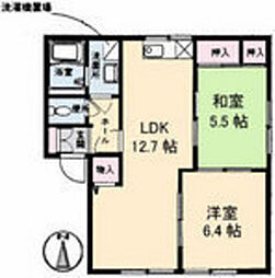 エイティー隅本D 2LDKの間取図画像