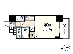 CASSIA河原町平和大通 1Kの間取図画像