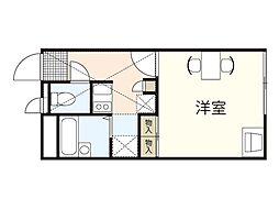 レオパレスChambreN 1Kの間取図画像