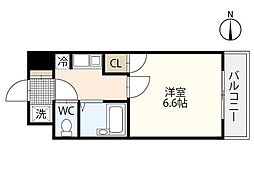 アストラル山中 1Kの間取図画像