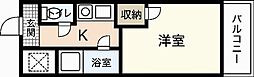 White楽々園 1Kの間取図画像